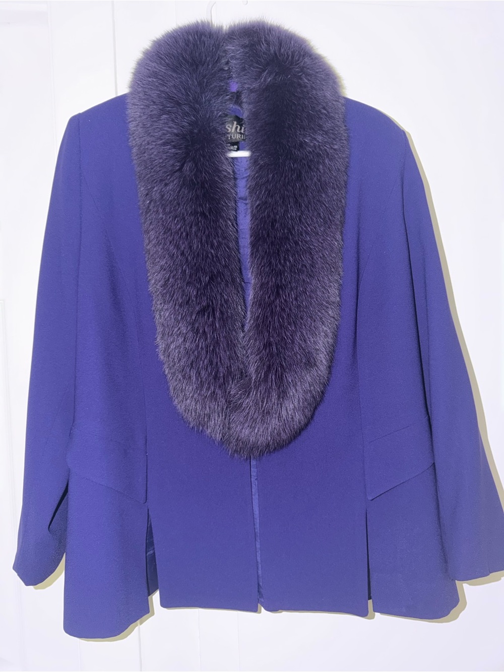 Vintage Moshita Couture Purple Two-Piece Fur Collar Suit 💜